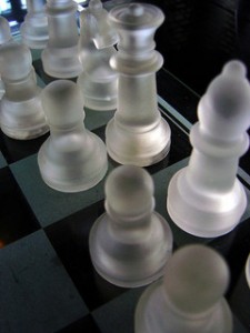 chess board and pieces